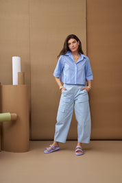 כפכפי עור שתי רצועות מסובבות סגול