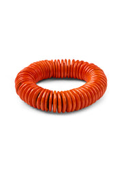 Orange flat wooden beads bracelet