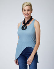 Basic blue triangle tank top