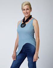 Basic blue triangle tank top