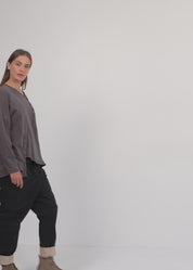 חולצה שרוול ארוך שתי כפתרות סטון