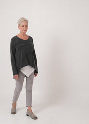 Shirt long sleeve outer seams gray wash