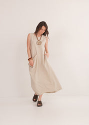 Sleeveless Stone Pocket Dress