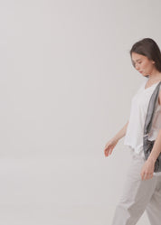 Gray cotton diagonal cut tank top