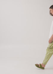 מכנסיים שקי עם רוכסנים ווש אפור בהיר