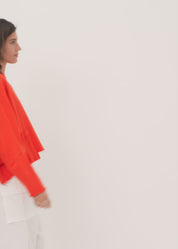 סריג תפר אמצע אוברסייז לבן