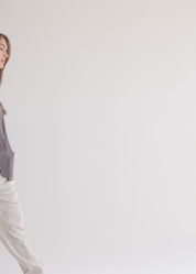 Buttoned long sleeve inverted pocket brown