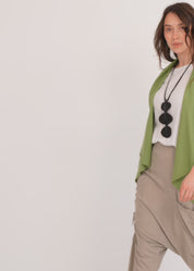 Black open linen top