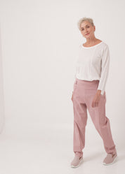 Pink double belt pants