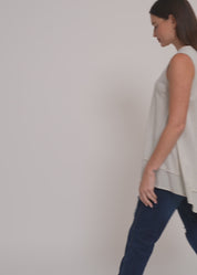 Green fabric combination extension tank top