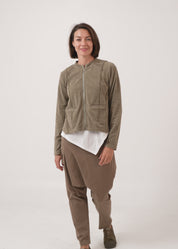 עליונית רוכסן קידמי עם טקסטורה סטון