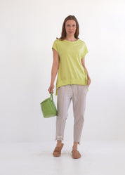 חולצה שרוול קצר סיומת מנגט כתום