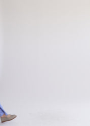 Blue button-up pleated pocket vest