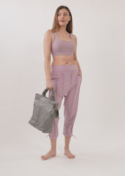 Boy pants 3/4 diagonal seams green mesh combination