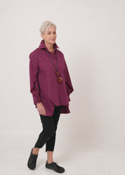 White open sleeve asymmetric men's shirt