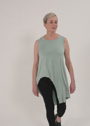 Black diagonal extension tank top