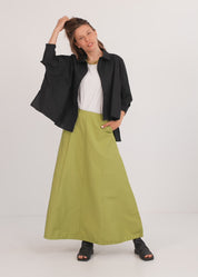 Orange right pocket 3/4 short buttoned shirt