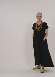 Pink V-neck short sleeve dress