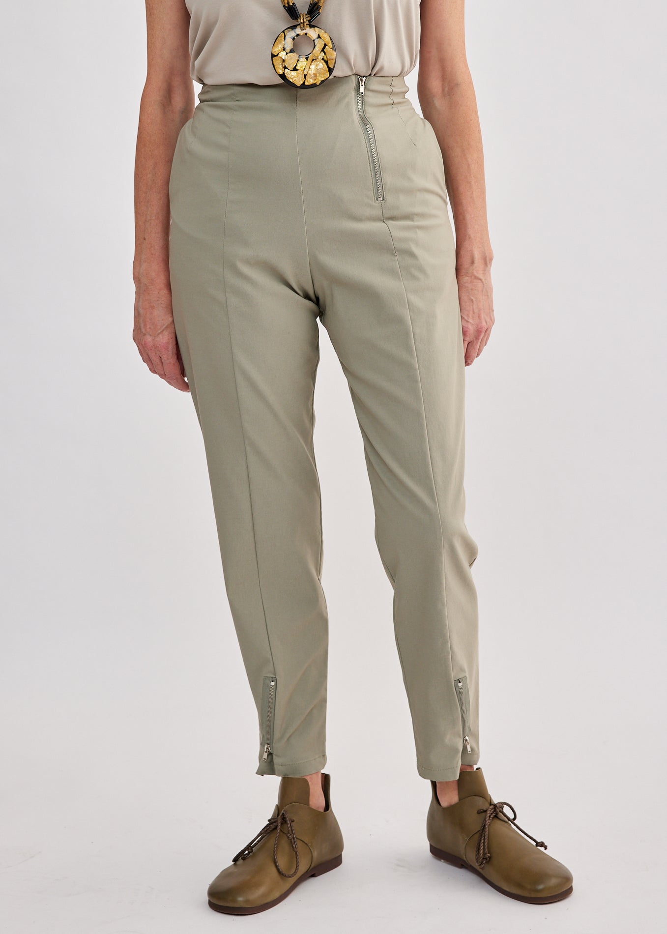 מכנס 3 רוכסנים סטון