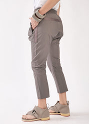 מכנסי 7/8 גומי ותיפורי רוכסן אפור