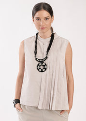 Stone half-fleece tank top