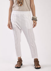 White linen suit pants