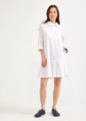 White island cut half button dress