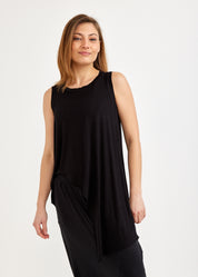 Black diagonal extension tank top