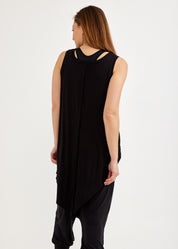Black diagonal extension tank top