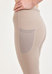 טייץ שילוב רשת ורוכסן אחורי בז'