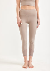 טייץ שילוב רשת ורוכסן אחורי בז'