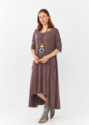 שמלה שילוב ריב צביעת ווש חום