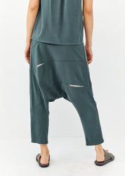 מכנסיים שקי כיסים שילב צבע ירוק