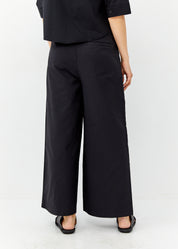 מכנסיים מתרחבים גזרה גבוהה שחור