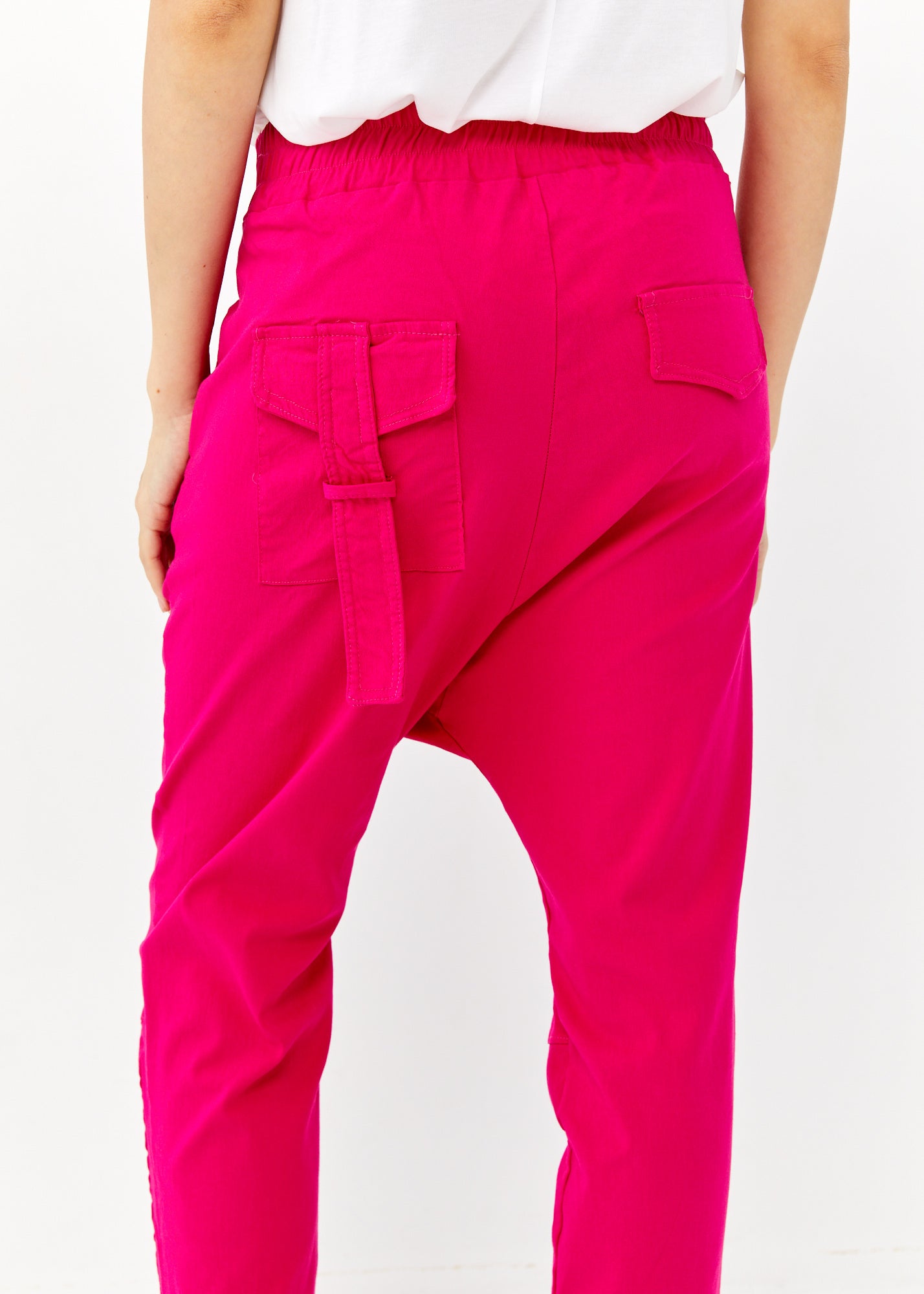 מכנסיים ארוכים בוי כיס פאץ ורוד פוקסיה