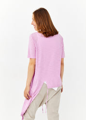 חולצה שרוול קצר אסימטרית צד ארוך סגול