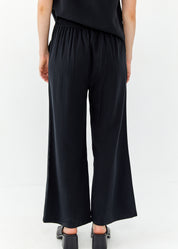 מכנסיים רגל ישרה כפתורים שחור