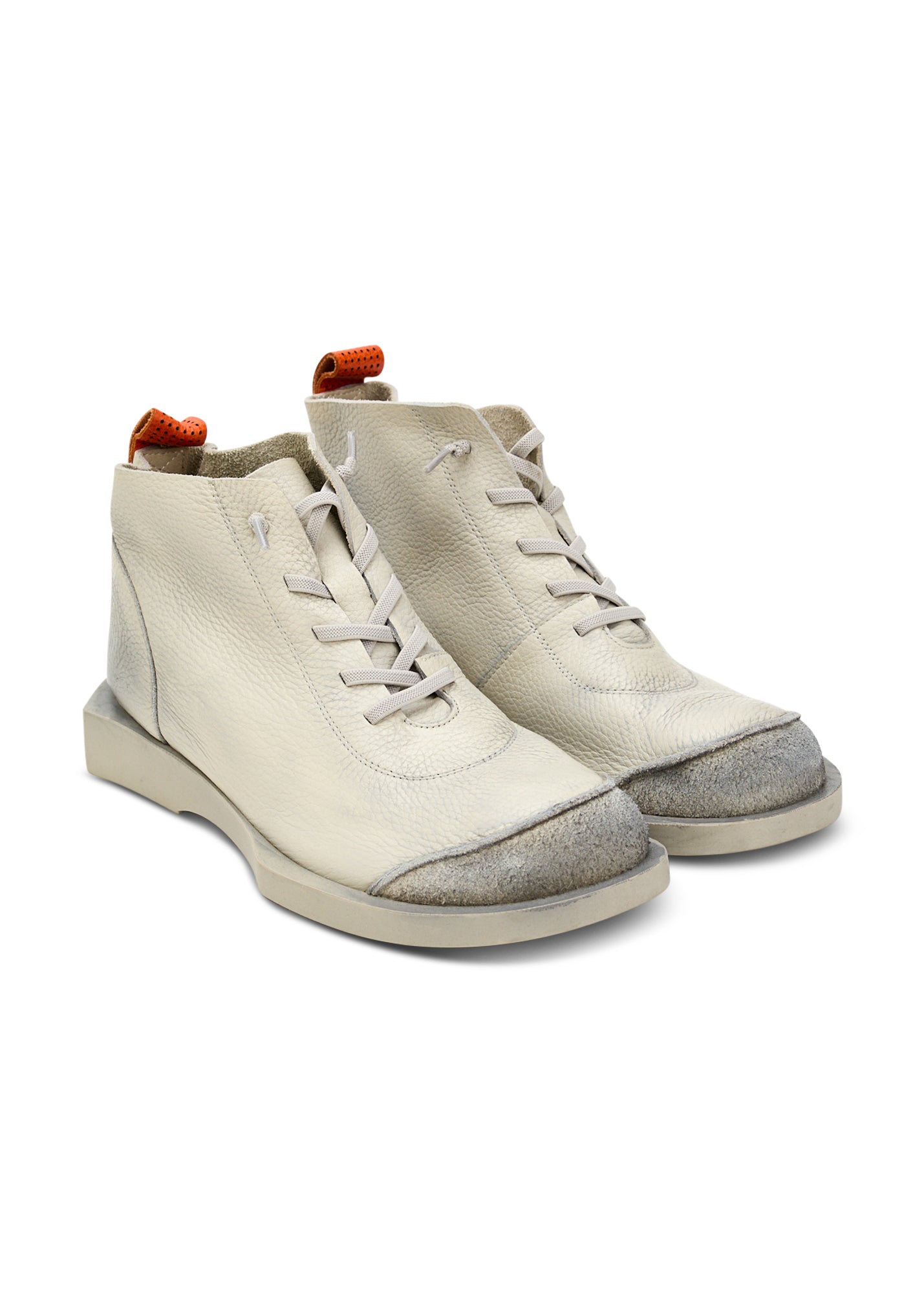 נעליים גבוהות שילוב עור הפוך סטון