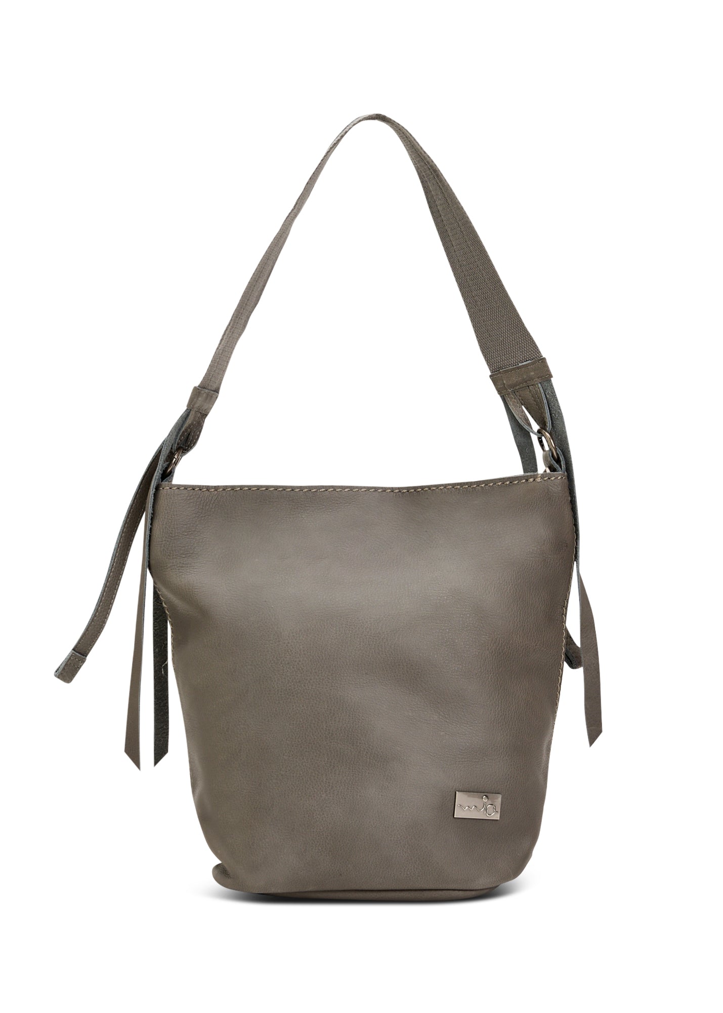 תיק עור וקנבס באקט רצועה מתכווננת אפור