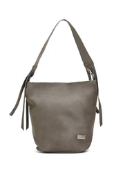 תיק עור וקנבס באקט רצועה מתכווננת אפור