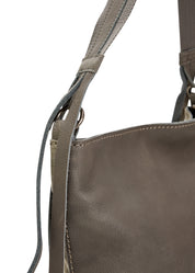 תיק עור וקנבס באקט רצועה מתכווננת אפור
