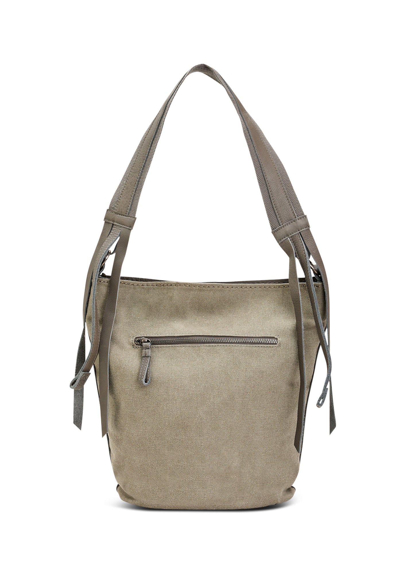 תיק עור וקנבס באקט רצועה מתכווננת אפור