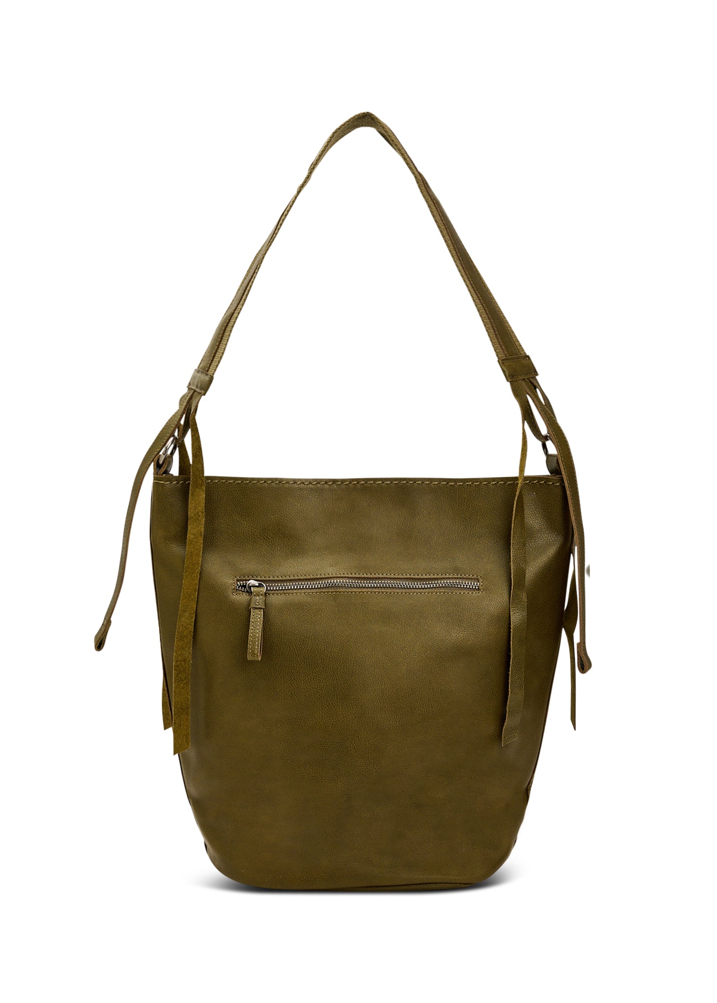 תיק עור באקט רצועה מתכווננת ירוק