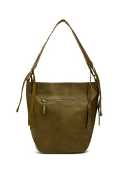 תיק עור באקט רצועה מתכווננת ירוק