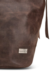 תיק עור וקנבס באקט רצועה מתכווננת חום