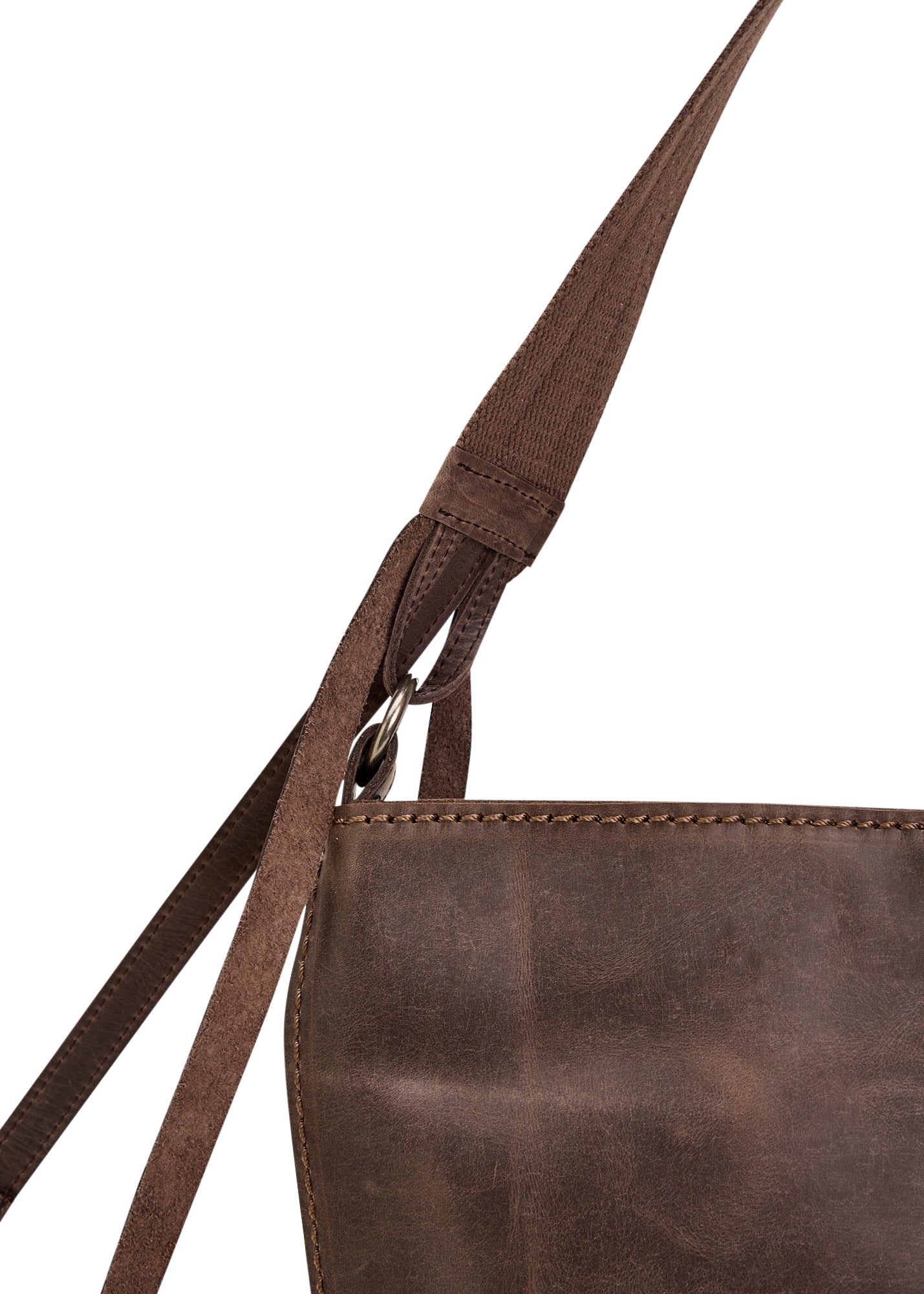 תיק עור וקנבס באקט רצועה מתכווננת חום