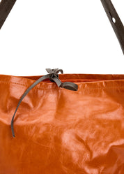 תיק באקט עור רצועה עם כפתור כתום