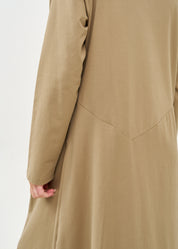 שמלה שרוול ארוך גולף ורוכסן חום