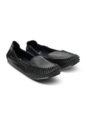 Women's Black Soft Leather Moccasins