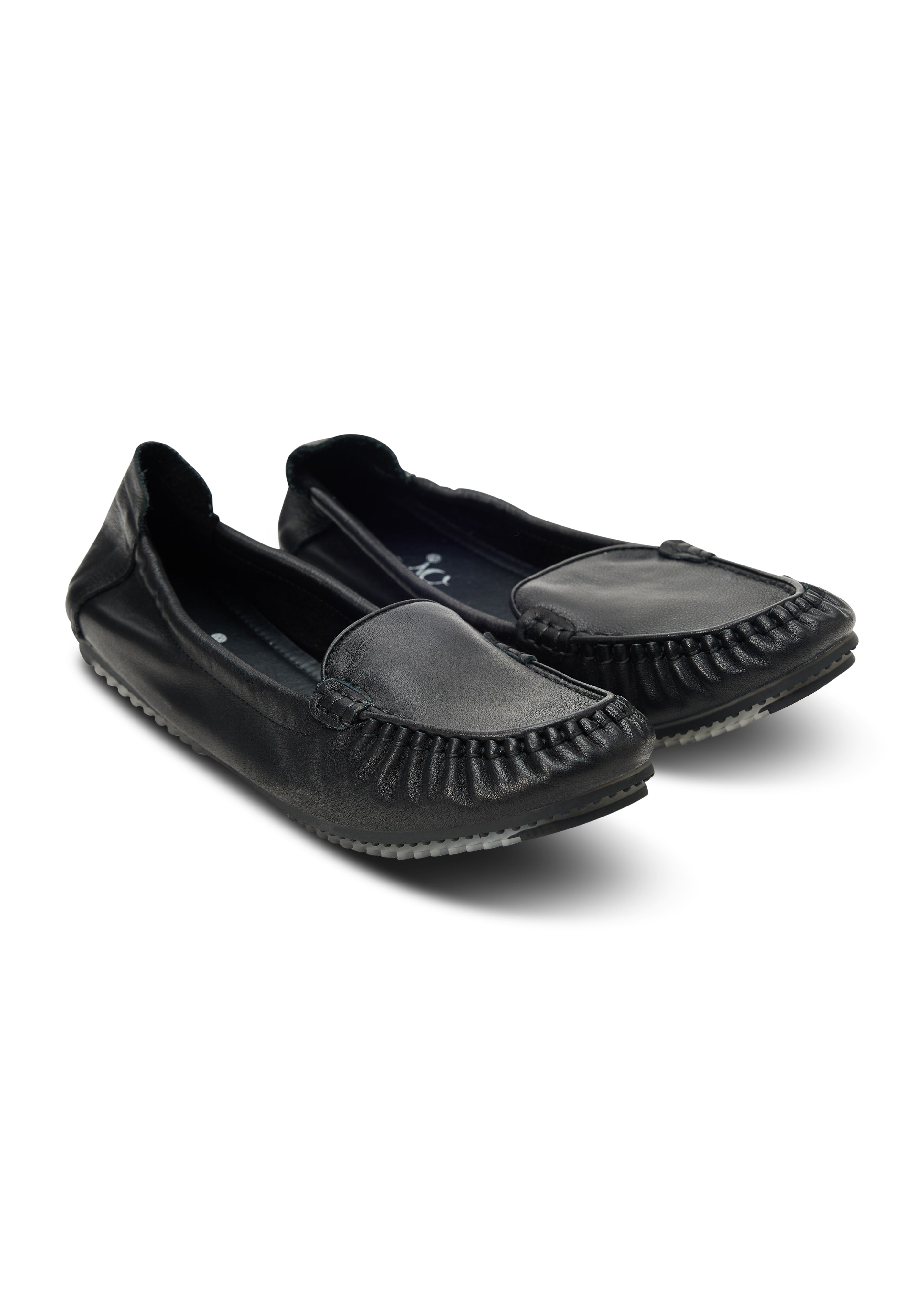 Women's Black Soft Leather Moccasins